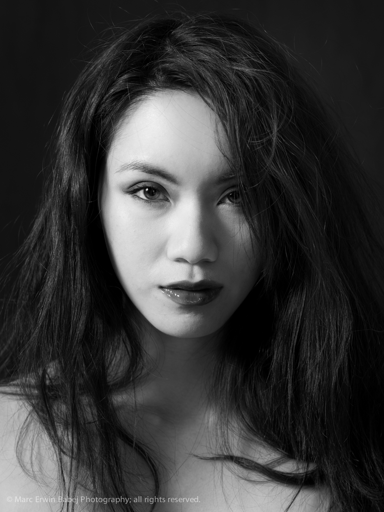 Darin editorial fashion model black and white portrait