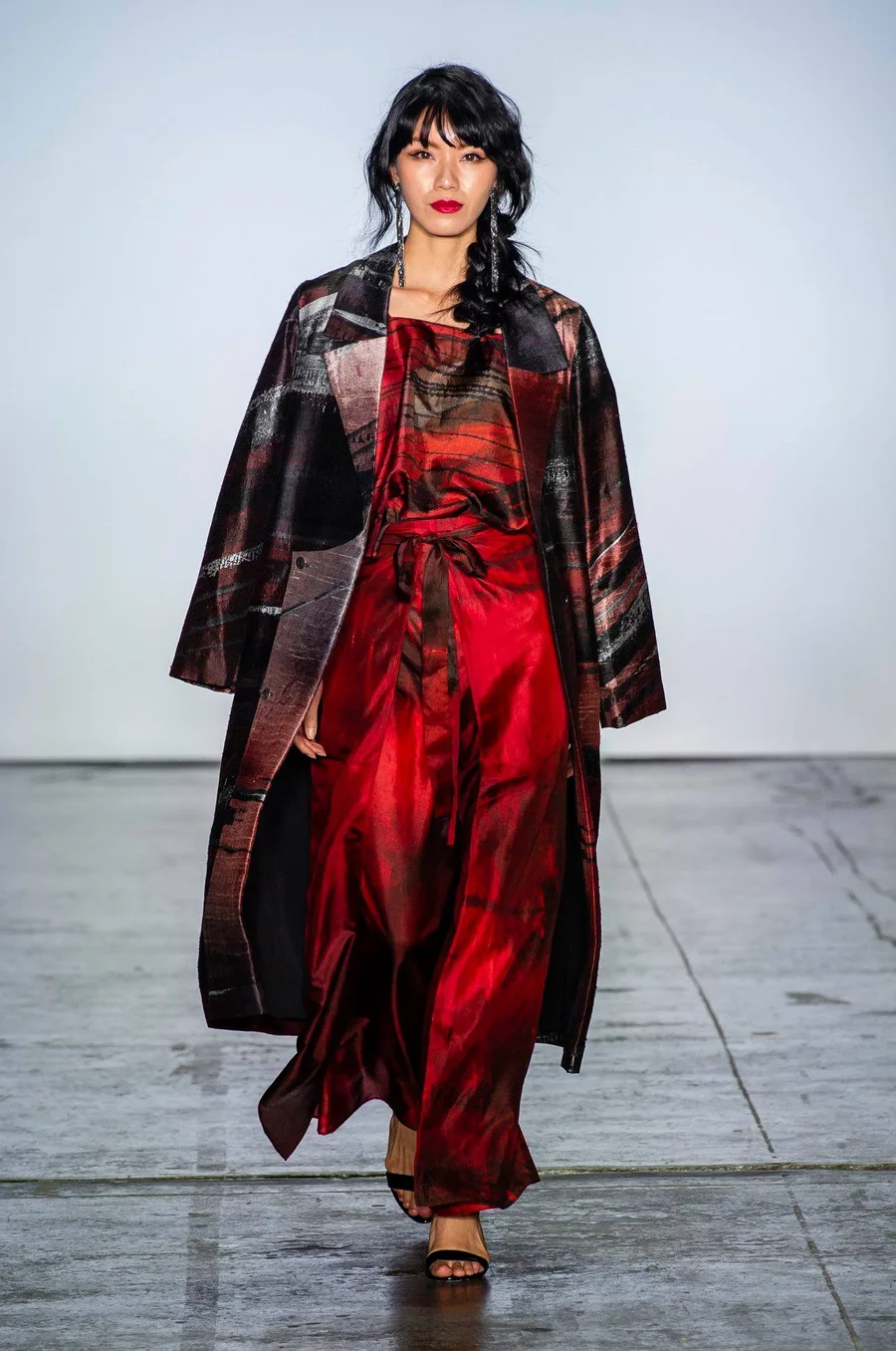 Darin Apinya walking NYFW for Helena